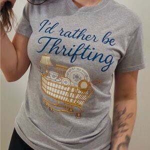 I’d Rather Be Thrifting Grey Graphic Tee